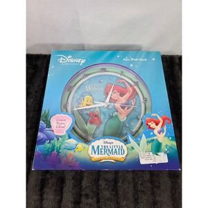 Disney The Little Mermaid Neon Wall Clock Ariel Flounder KNG America 2006 NEW